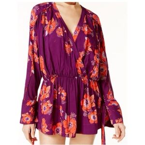 Free People Tuscan Dreams Plums Double Layer Tunic NWOT Size XS can size up